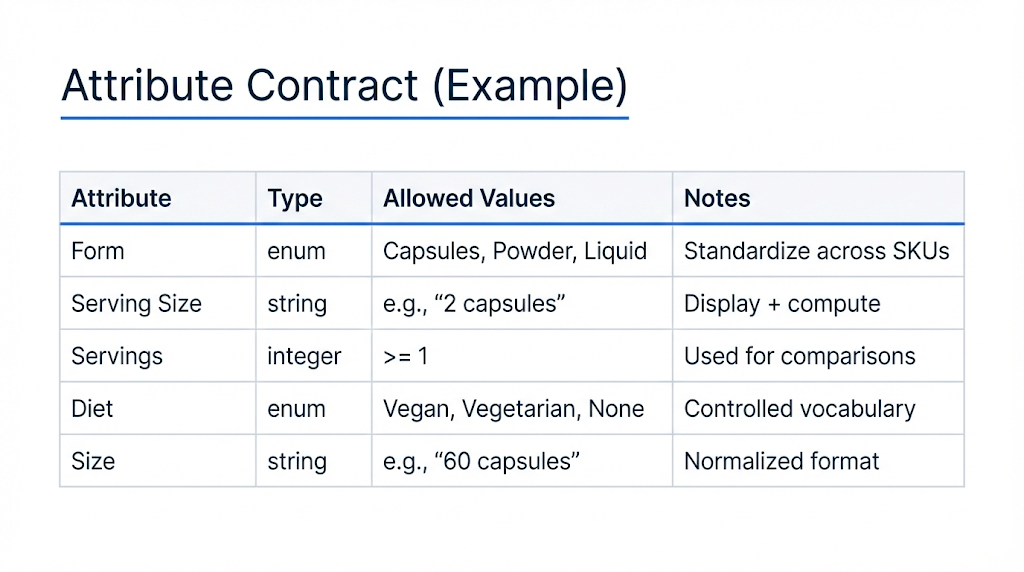 Attribute contract table visual