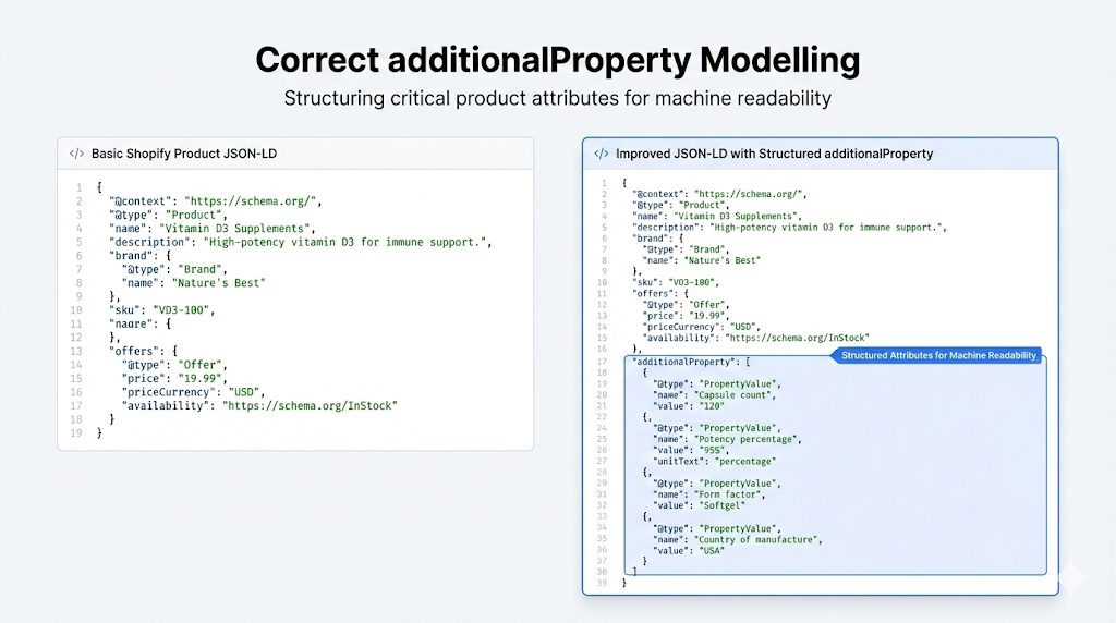 JSON-LD additionalProperty example structure